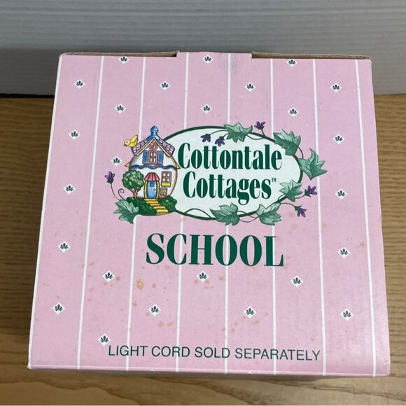 Vtg Cottontale Cottages School Building Easter Bunny Village House Joann Fabrics - Picture 10 of 14